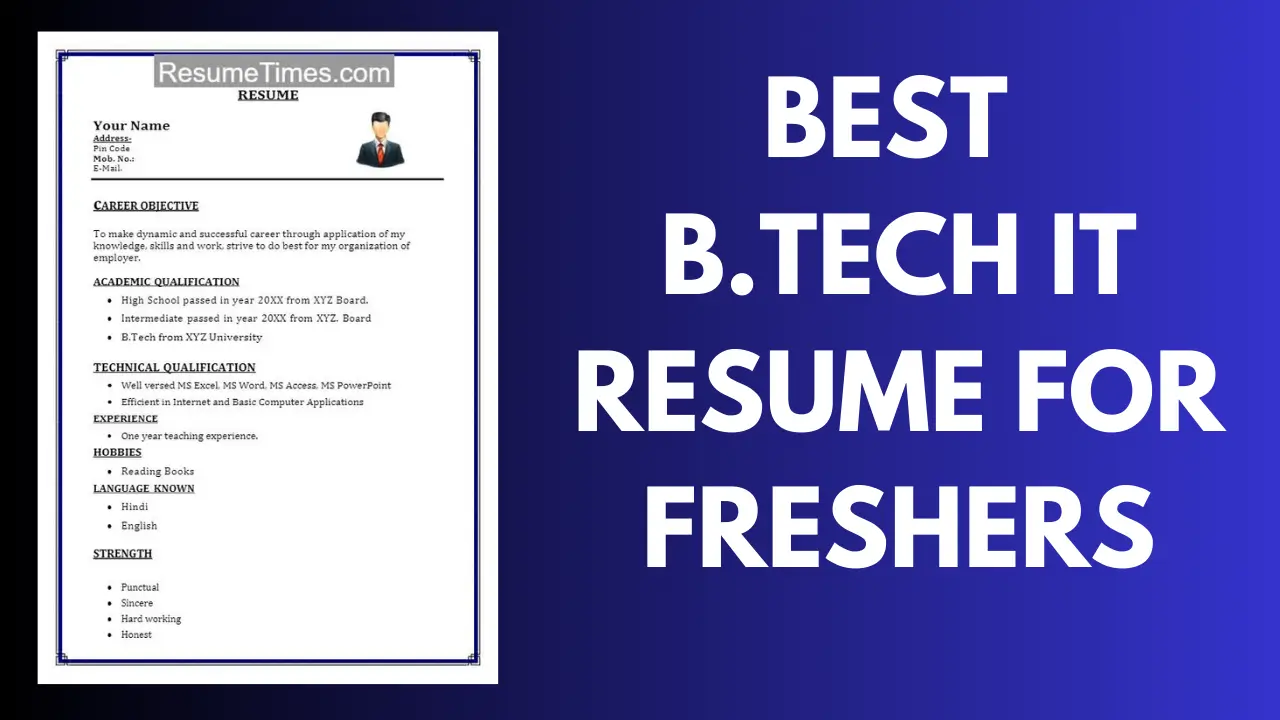 B.Tech IT Resume