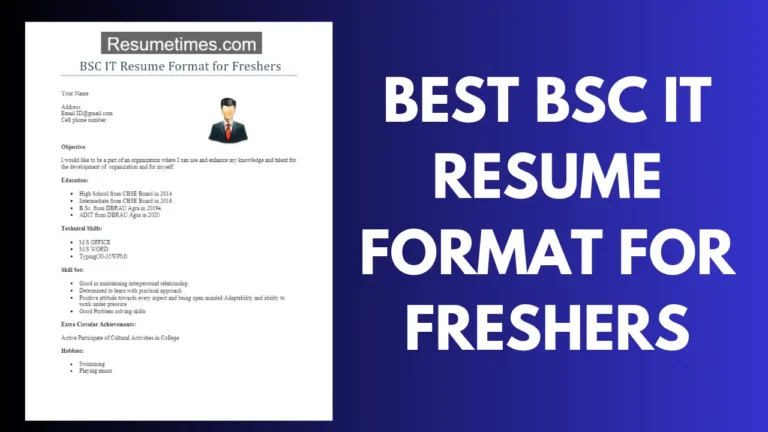 BSc IT Resume format