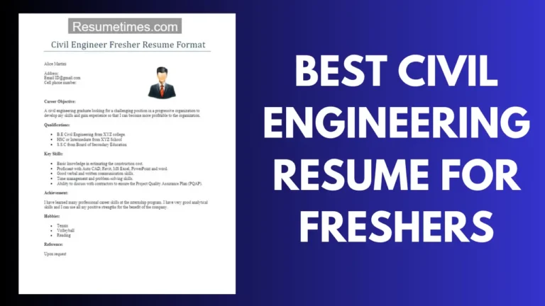 Civil Engineering Resume For Freshers