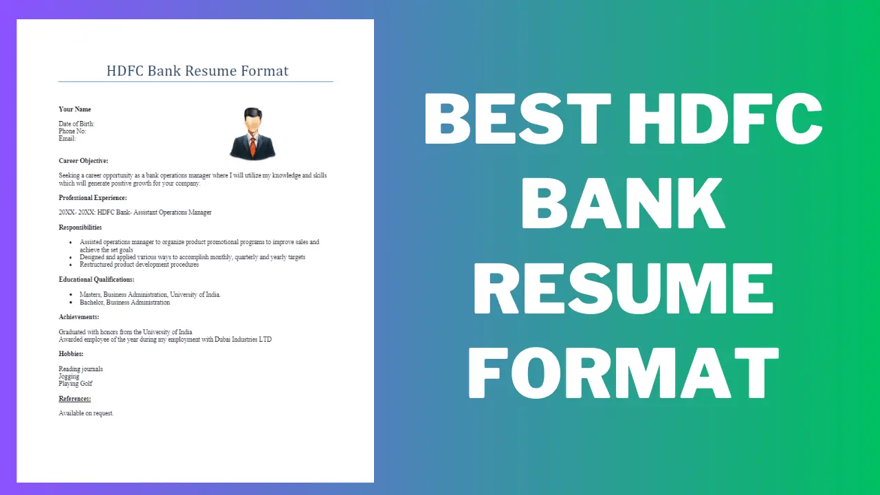 HDFC Bank Resume Format