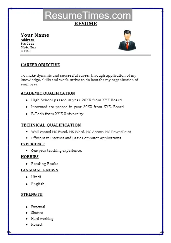 B.Tech IT Resume