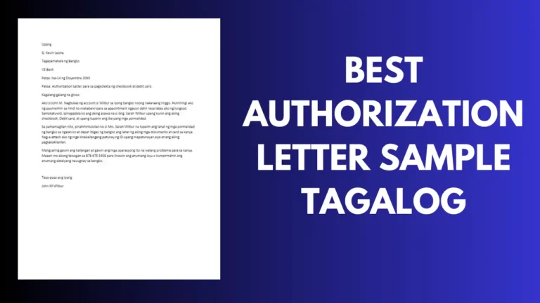 Authorization Letter Sample Tagalog