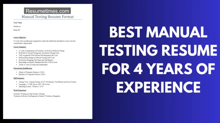 Best Manual Testing Resume for 4 Years of Experience