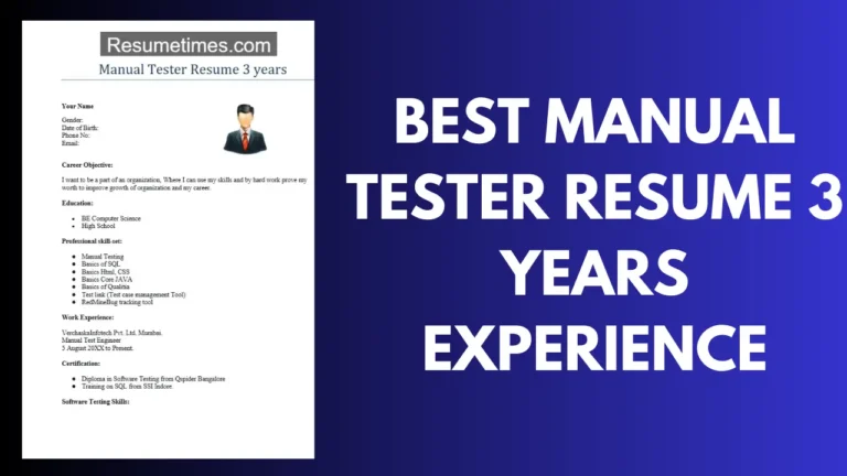 Manual Tester Resume 3 Years Experience
