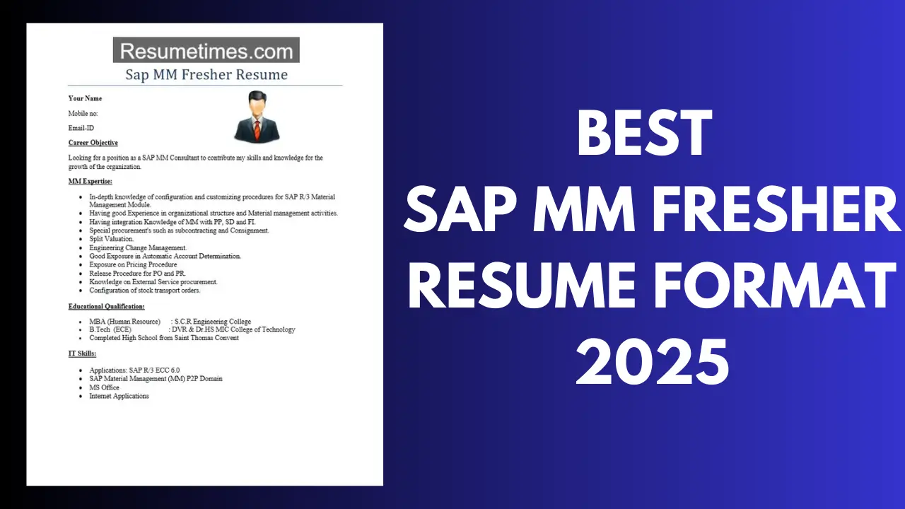 Best SAP MM Fresher Resume Format 2025