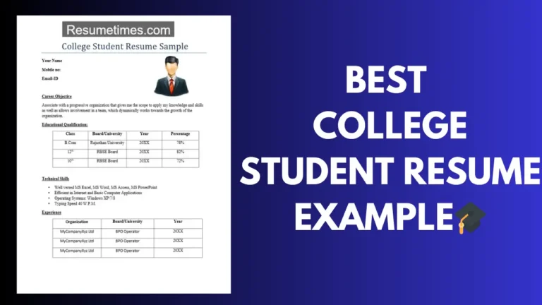 Best College Student Resume Example🎓