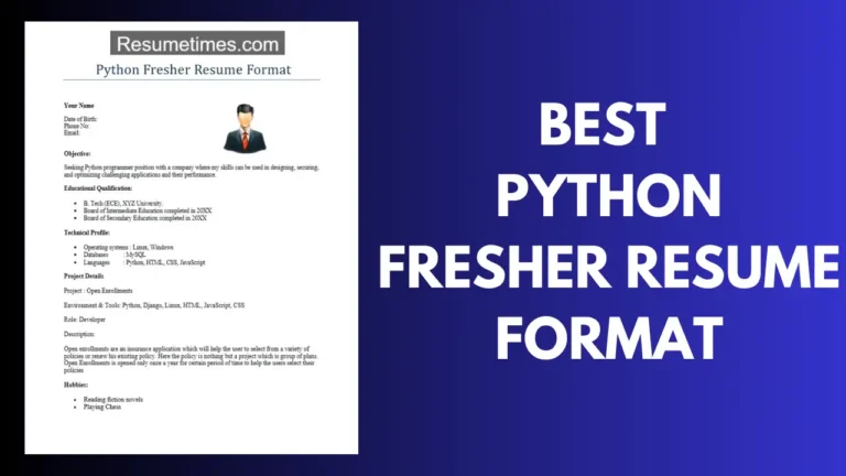 Best Python Fresher Resume Format