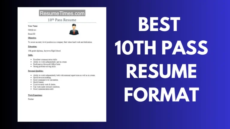 10th pass resume