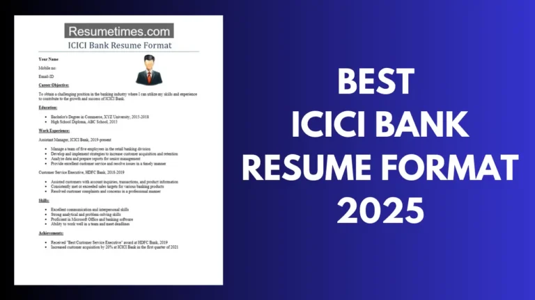 Best ICICI Bank Resume Format 2025