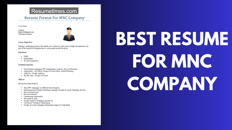 Best Resume For MNC Company