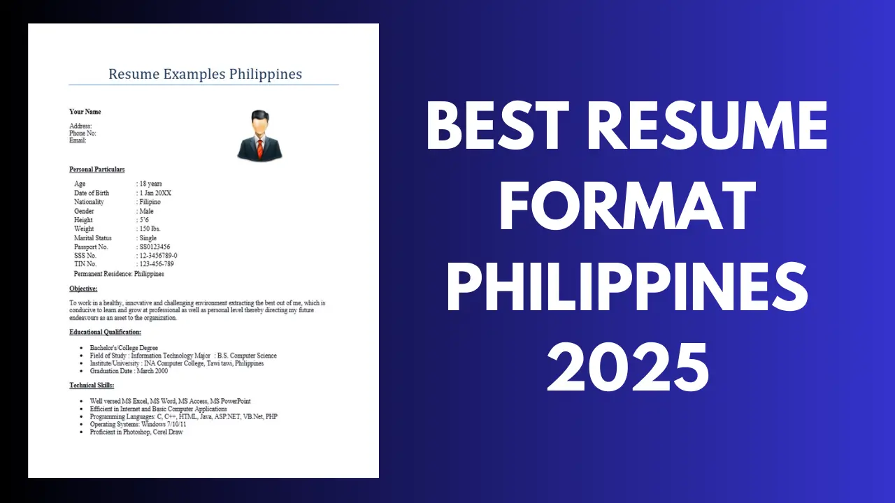 Resume Format Philippines 2025