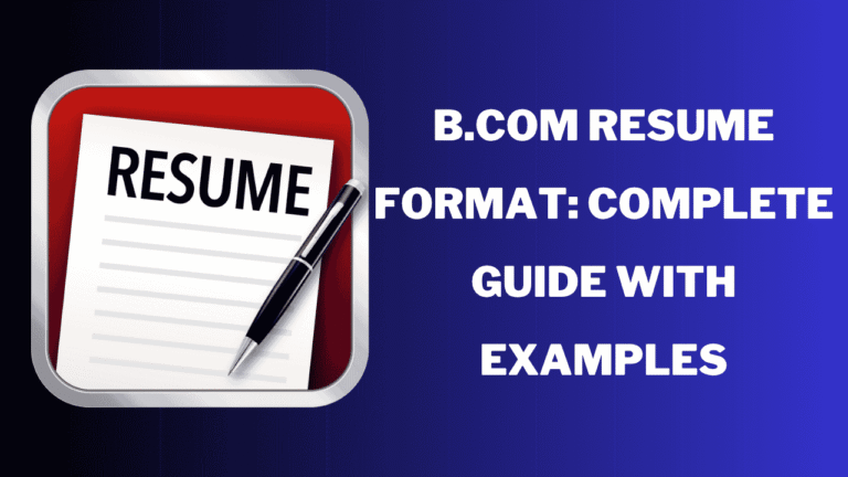 B.Com Resume Format